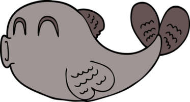 Cartoon-Doodle eines Fisches png