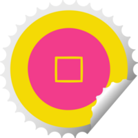 circulaire pellen sticker tekenfilm van een hou op knop png