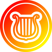 Musical Instrument Harfe kreisförmig Symbol mit warm Gradient Fertig png