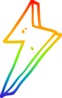 arco Iris gradiente linha desenhando do uma desenho animado relâmpago png