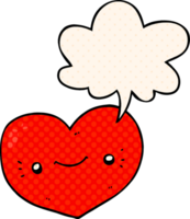 heart cartoon character with speech bubble in comic book style png