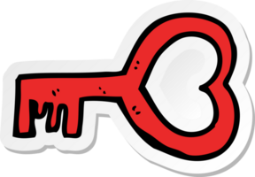 sticker of a cartoon heart shaped key png