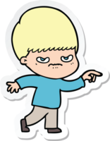 sticker of a angry cartoon boy png