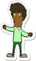 sticker van een cartoon geschrokken man png