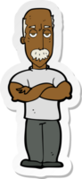 sticker of a cartoon angry man with mustache png