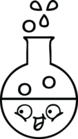 lijn tekening tekenfilm van een test buis png