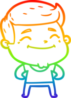 arcobaleno pendenza linea disegno di un' contento cartone animato moda uomo png