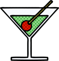 comic book style cartoon of a fancy cocktail png