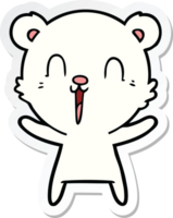 sticker of a happy cartoon polar bear png