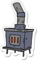 hand drawn sticker cartoon doodle of a house furnace png