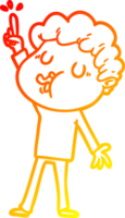 warm gradient line drawing of a cartoon man singing png