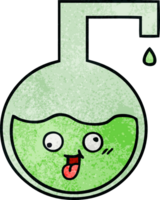 retro grunge texture cartoon of a science experiment png