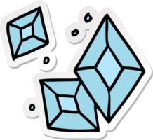 hand drawn sticker cartoon doodle of some diamonds png