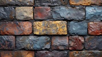 AI generated The background of an old vintage brick wall. texture photo