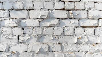 ai generado el antecedentes de un antiguo Clásico blanco ladrillo pared. textura foto