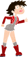 chica de dibujos animados en chaqueta de cuero png