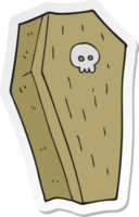 sticker of a cartoon spooky coffin png