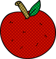 komisk bok stil knäppa tecknad serie äpple png