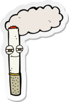 sticker of a cartoon happy cigarette png