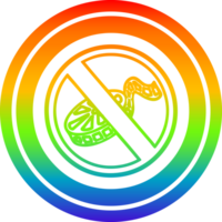 Nein filmen kreisförmig Symbol mit Regenbogen Gradient Fertig png