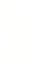 desenho de giz de bolo de aniversário png