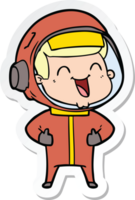 sticker of a happy cartoon astronaut png