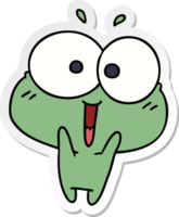 autocollant dessin animé illustration kawaii excité mignonne grenouille png