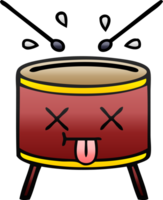 gradient shaded cartoon of a drum png