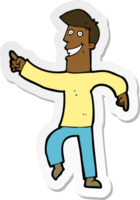 sticker of a cartoon grinning man png