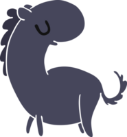 dessin animé illustration kawaii de une mignonne cheval png