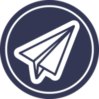 paper plane circular icon symbol png