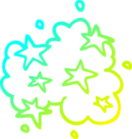 cold gradient line drawing of a cartoon stars png