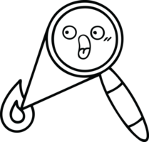 line drawing cartoon of a magnifying glass png