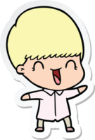 sticker of a happy cartoon boy png