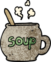 xícara de sopa de desenho de ilustração texturizada grunge png