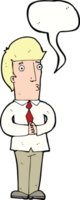 Cartoon nervöser Mann mit Sprechblase png