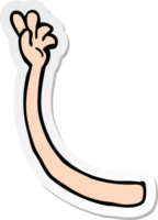 pegatina de un gesto de brazo de dibujos animados png