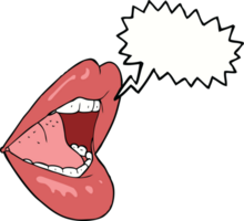 cartoon open mouth with speech bubble png