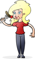 cartoon woman eating hotdog png