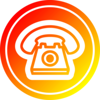 old telephone circular in hot gradient spectrum png