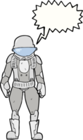 Cartoon-Astronaut mit Sprechblase png