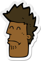 sticker of a cartoon man feeling sick png