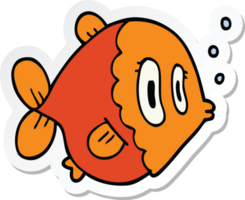 adesivo di un pesce cartone animato png