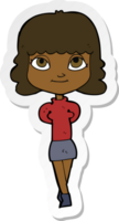 sticker of a cartoon happy girl png