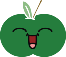 manzana jugosa de dibujos animados retro de color plano png