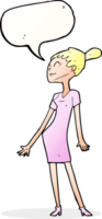 cartoon woman in dress with speech bubble png