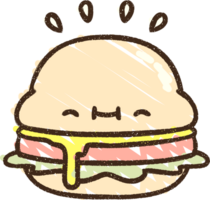 lindo dibujo de tiza de hamburguesa png