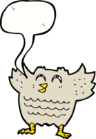 hibou de dessin animé avec bulle de dialogue png