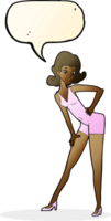 cartoon model woman posing with speech bubble png