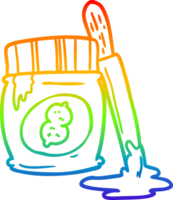 rainbow gradient line drawing jar of peanut butter png